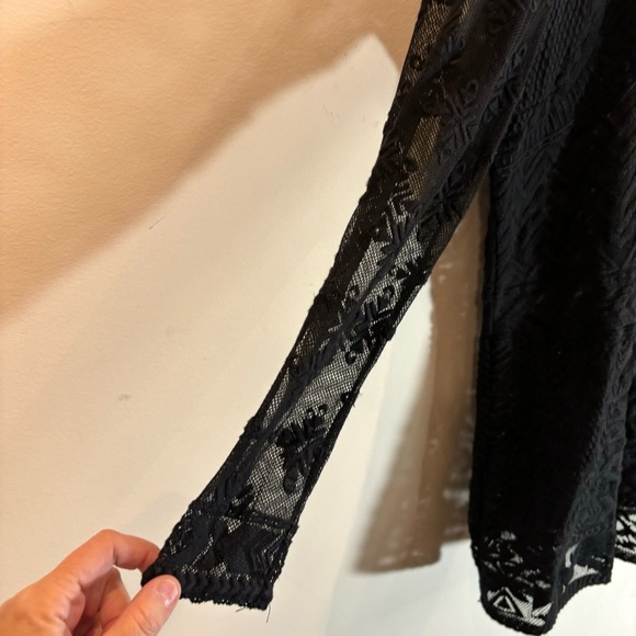 ISABEL MARANT FOR H&M Sz S (estimated) Lace No Lining Long Sleeve Mini Dress Top - Picture 5 of 8